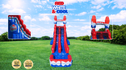 14 1770249624 18FT Red, White, and Cool Single Lane Slide