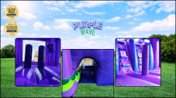 4 1770246332 Purple wave bounce house w/ slide