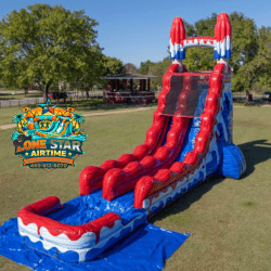 18FT Red, White, and Cool Single Lane Slide
